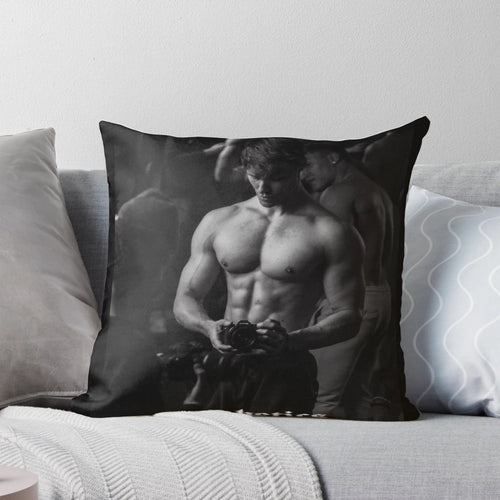 Aesthetics Pillow featuring David Laid, the Greek God of Fitness
