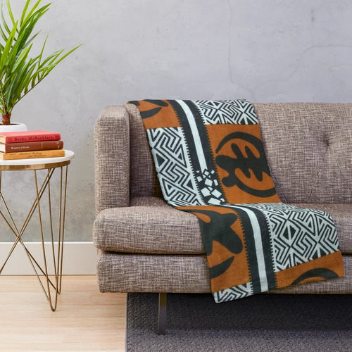 Ghanaian Gye Nyame African print plush blanket
