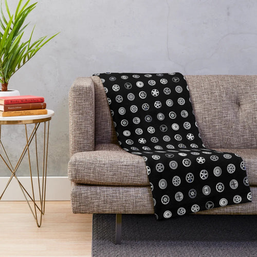Aftermarket wheels inspired plush blanket for car enthusiasts