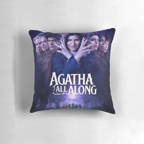 Agatha All Along Marvel TV Show Pillow, featuring Wanda and Vision characters