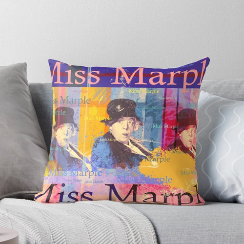 Vintage portrait of Miss Marple, the iconic detective character from Agatha Christie's novels and movies