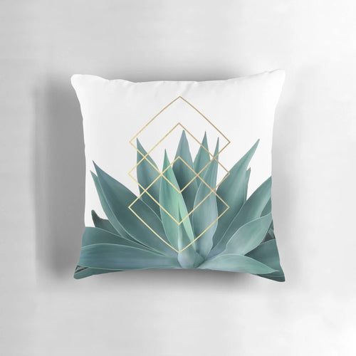 Agave Geometric Throw Pillow - Botanical Accent Cushion for Modern Home Decor