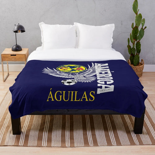 Aguilas del America Inspired Plush Blanket - Futbol Mexicano Style