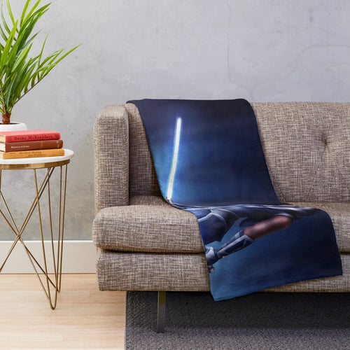 Ahsoka-Inspired Plush Blanket featuring the Togruta Jedi character from Star Wars