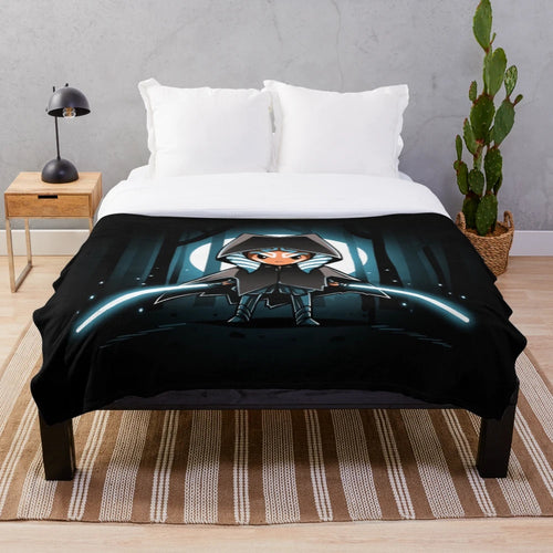 Ahsoka Tano plush blanket with Star Wars and anime-inspired design