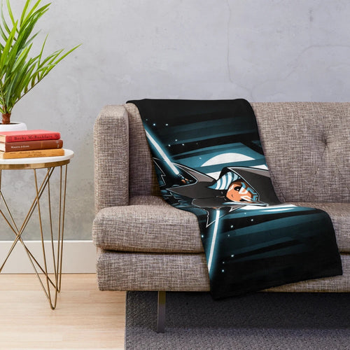 Ahsoka Tano plush blanket with Star Wars and anime-inspired design