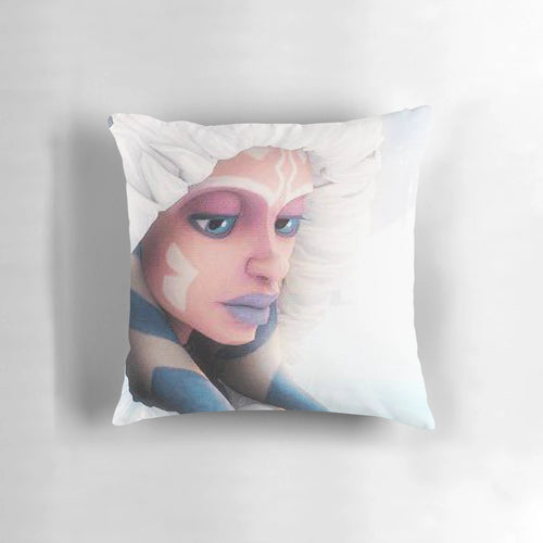 Ahsoka Tano snow planet decorative pillow featuring the Jedi apprentice from Star Wars