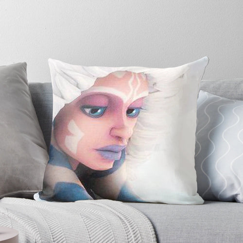 Ahsoka Tano snow planet decorative pillow featuring the Jedi apprentice from Star Wars