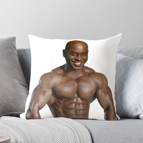 Ainsley Harriott themed pillow with a fun, memeable design