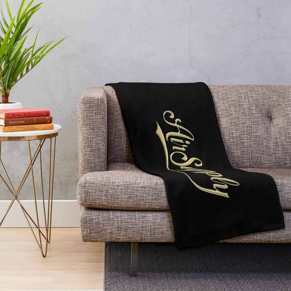 Air Supply Inspired Plush Blanket with Geometric Music Patterns