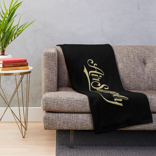 Air Supply Inspired Plush Blanket with Geometric Music Patterns