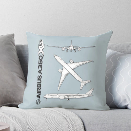 Airbus A350 XWB airliner pillow for aviation enthusiasts