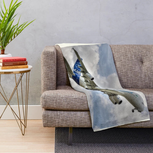 Airbus A380 inspired plush blanket for aviation enthusiasts