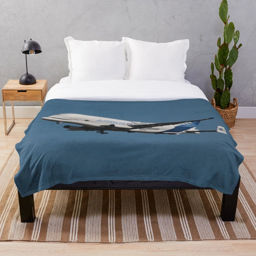 Airbus Beluga XL inspired plush blanket