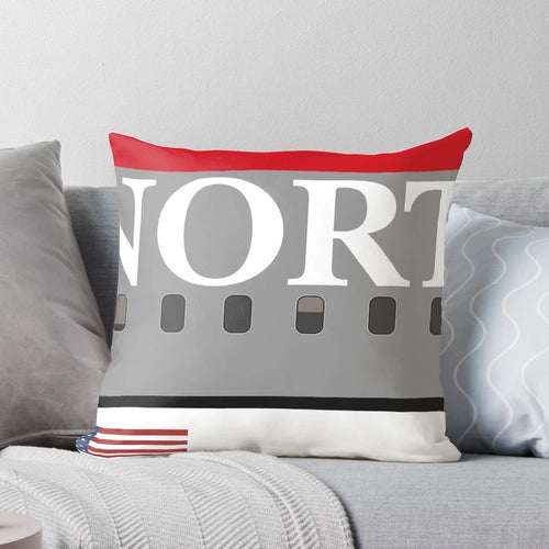 Comfortable airline-themed pillow with Northwest Airlines branding