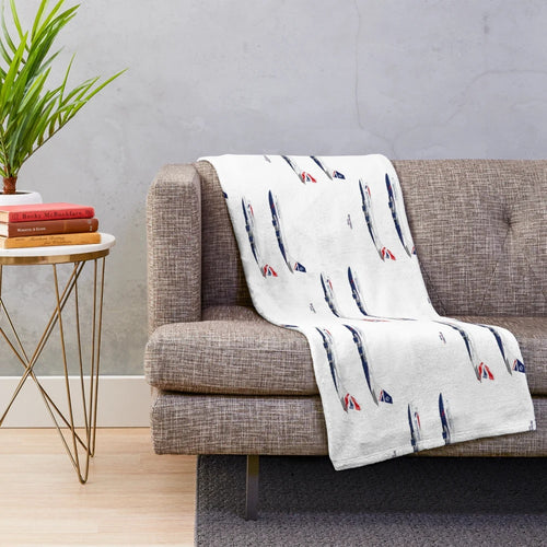 747 plush blanket featuring British aircraft design for aviation enthusiasts