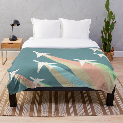 Airplanes Illustration Plush Blanket