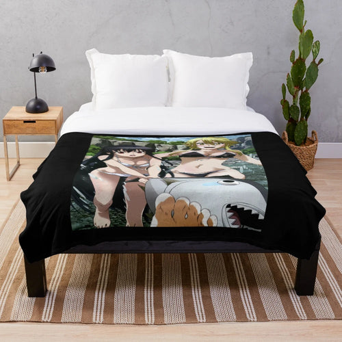 Akame ga Kill-inspired plush blanket with characters from the anime series