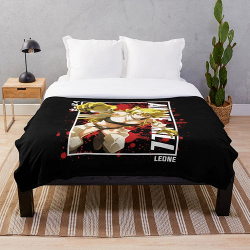 Akame Ga Kill inspired plush blanket featuring the character Leone