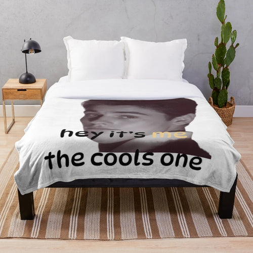 Alain Delon pop art plush blanket featuring the iconic French actor in black and white