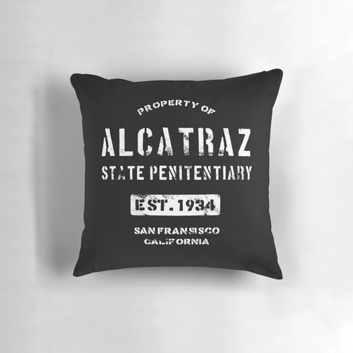 Alcatraz Penitentiary Prison T-Shirt Pillow - Iconic California Correctional Facility Memorabilia