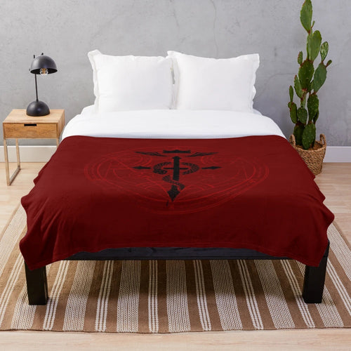 Plush blanket featuring the Flamel transmutation circle from Fullmetal Alchemist
