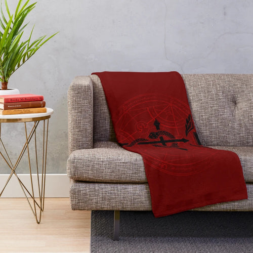 Plush blanket featuring the Flamel transmutation circle from Fullmetal Alchemist