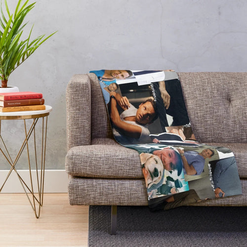 Alex Karev from Grey's Anatomy inspired black and white collage design plush blanket