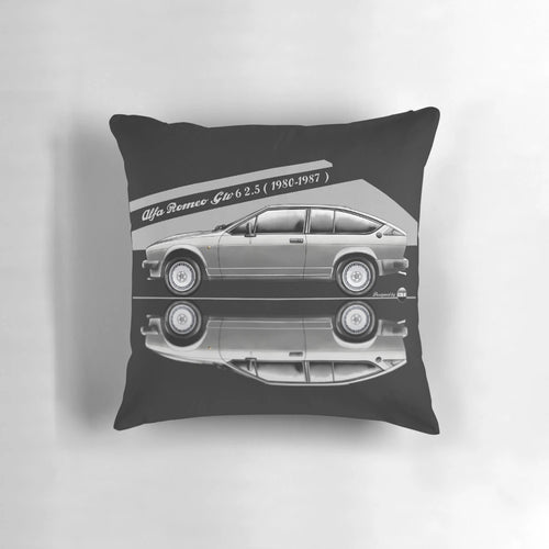 Alfa Romeo GTV 6 Silver Gray Automotive Art Pillow