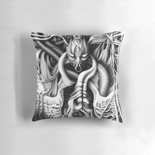 Alien Predator Horror Flesh #1 Pillow featuring a surreal, biomechanical, and nightmarish sci-fi design.