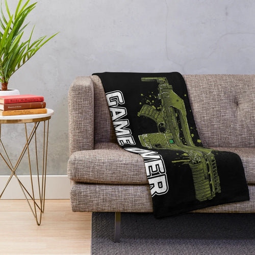 Aliens-inspired plush blanket featuring the "Game Over" marines design
