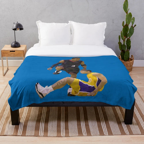 Allen Iverson Low Poly Plush Blanket featuring the iconic "Stepover" moment