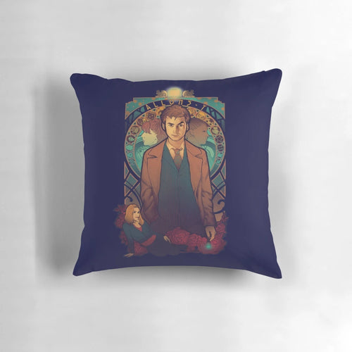 Allons-y Doctor Who inspired geeky sci-fi pillow with space and fantastic designs
