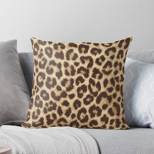 Leopard print pillow with a captivating animal pattern design