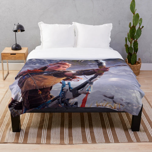 Aloy Plush Blanket featuring the protagonist from the Horizon video game series