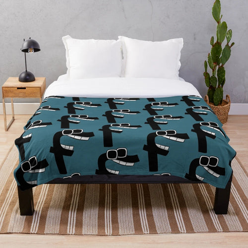 Alphabet Lore inspired plush blanket with cartoon letters