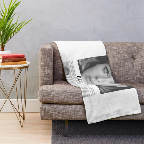 Alternative Adele Poster Plush Blanket with Vintage Aesthetic