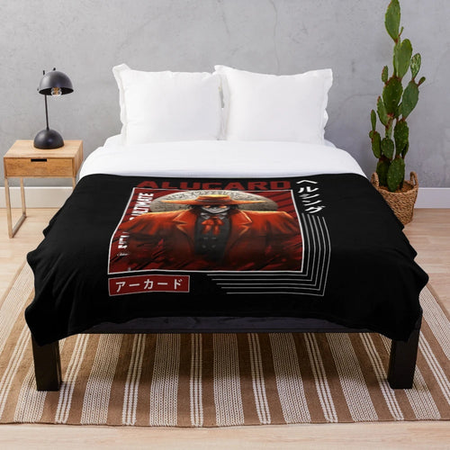Alucard Hellsing inspired dark fantasy plush blanket