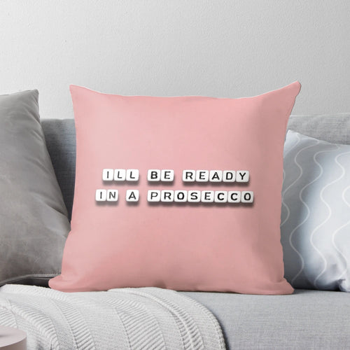 Always Be Ready Pillow - Motivational Quote Art in Light Pink and Beads