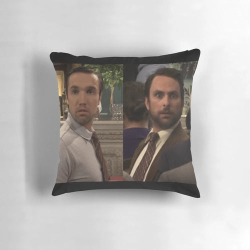 Always Sunny in Philadelphia Inspired Pillow Depicting Mac and Charlie