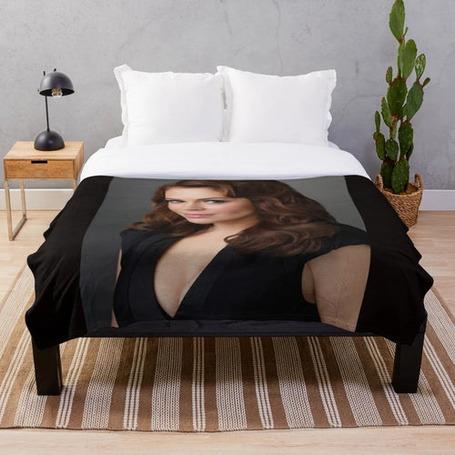 Alyssa Milano inspired plush blanket with poster design