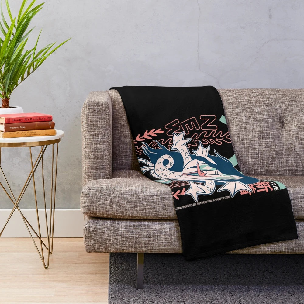 Amabie Japanese Yokai Inspired Plush Blanket