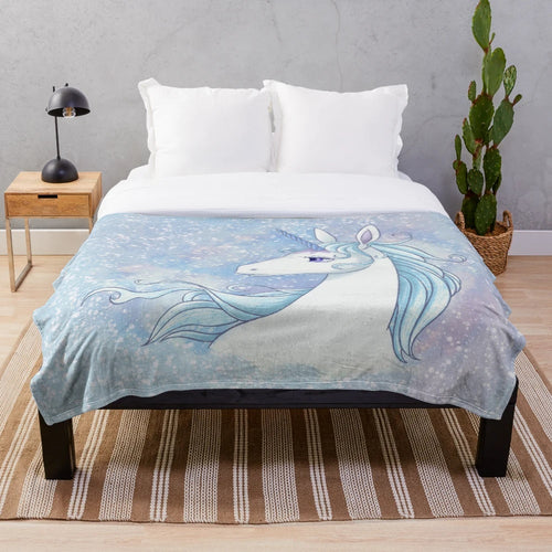 Amalthea unicorn plush blanket from The Last Unicorn fantasy movie