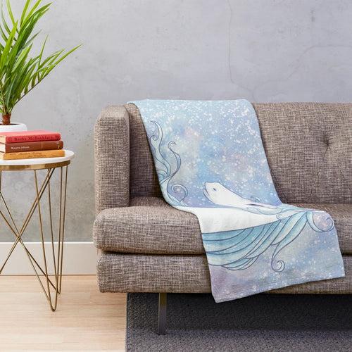 Amalthea unicorn plush blanket from The Last Unicorn fantasy movie