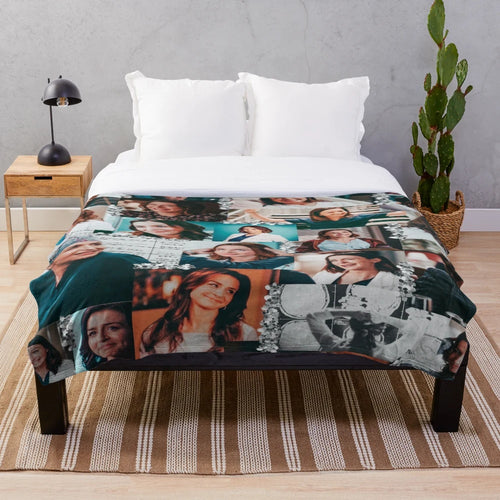 Amelia Shepherd collage, grey anatomy inspired plush blanket