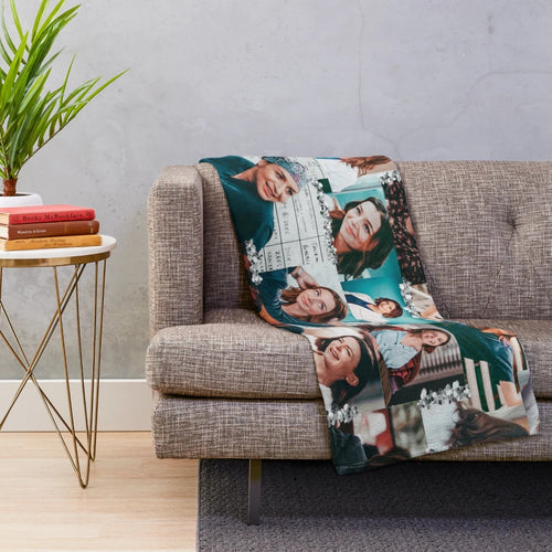 Amelia Shepherd collage, grey anatomy inspired plush blanket