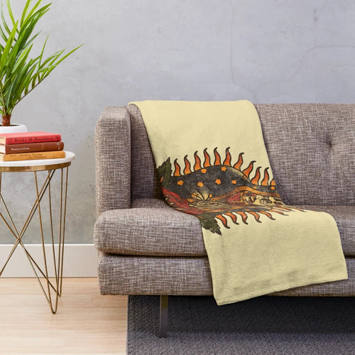 American Traditional Santa Muerte Inspired Plush Blanket