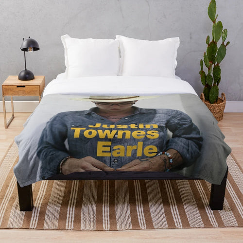 Cozy plush blanket featuring the artwork and music of Justin Townes Earle