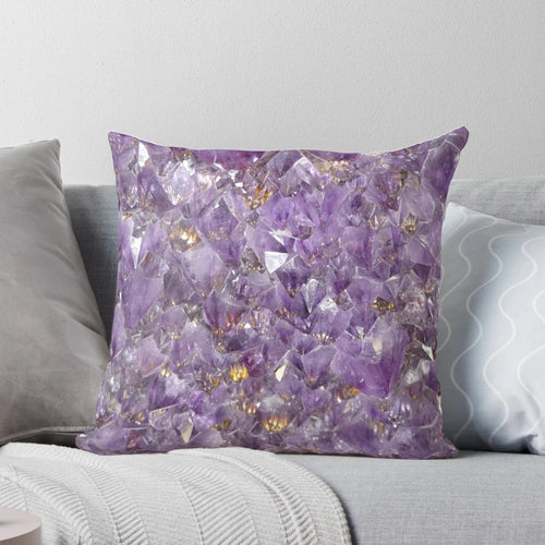 Amethyst crystal pillow for natural, spiritual home decor
