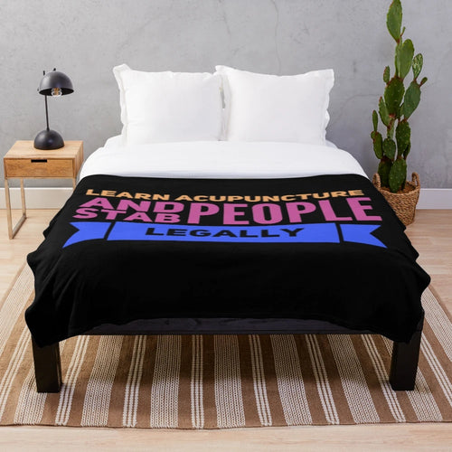Funny acupuncture occupations plush blanket
